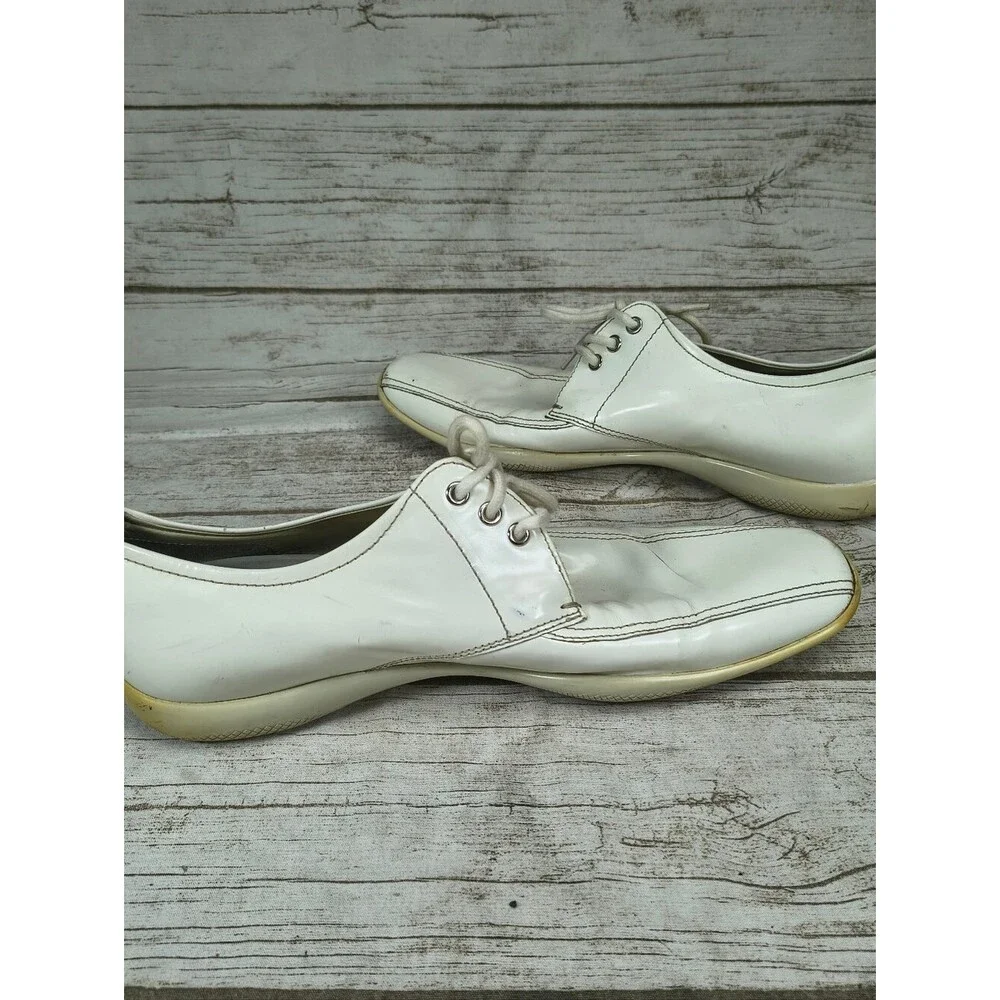 Prada White Leather Lace Up Casual Sneakers Men Size 9